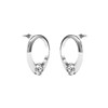 Boucles d'oreilles Mini Ring - Argenté et Cristal - vue V2