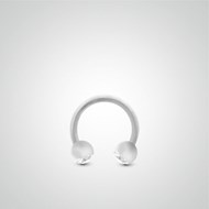Piercing tragus en or blanc : fer à cheval avec boules zircons