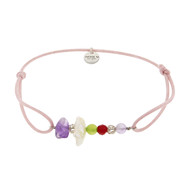 BRACELETS PERLE DE CULTURE & AMÉTHYSTE 'CHIPS', JADE VERT, ROUGE ET PERLE ARGENT