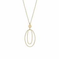 Collier Argent Doré Diamanté Double Ovale