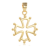 Pendentif plaqué or croix occitane