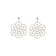 Boucles D'oreilles argent motif fleur d'autrefois rhodié