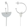 Boucles d'Oreilles Argent 925 Demi Créoles et Clé - vue V1