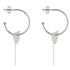 Boucles d'Oreilles Argent 925 Demi Créoles et Clé - vue V3