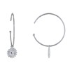 Boucles d'Oreilles Argent 925 Rhodié Demi Créoles et Soleil - vue V1