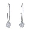 Boucles d'Oreilles Argent 925 Rhodié Demi Créoles et Soleil - vue V2