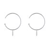 Boucles d'Oreilles Argent 925 Rhodié Demi Créoles et Soleil - vue V3