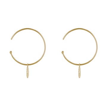 Boucles d'Oreilles Plaqué Or Demi Créoles et Soleil