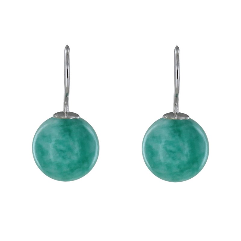 Boucles d'Oreilles Argent Billes d'Amazonite - vue 2