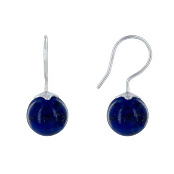 925 Sterling Silver Earrings Lapis Lazuli Beads