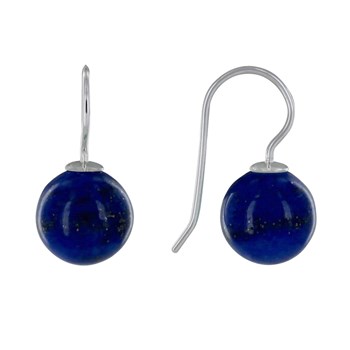 Boucles d'Oreilles Argent Billes de Lapis Lazuli
