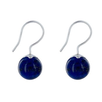 925 Sterling Silver Earrings Lapis Lazuli Beads
