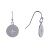 Boucles d'Oreilles Argent 925 Rhodié Médaille Ronde Etoile Polaire et Strass - vue V1