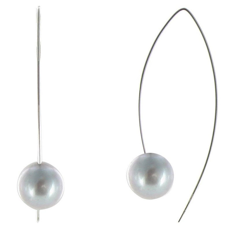 Boucles d'Oreilles Argent 925 Rhodié Perle de Culture 11 mm - Classics