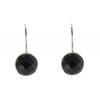 Boucles d'Oreilles Argent 925 Crochet et Onyx Noir Facettée - vue V3
