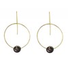 Boucles d'Oreilles Créoles en Laiton Pâte de Verre - Classics - vue V2