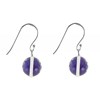 Boucles d'Oreilles Crochet Argent 925 Sphère d'Améthyste - vue V2