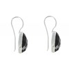 Boucles d'Oreilles Crochet Argent Goutte d'Onyx Noir Facetté - vue V2