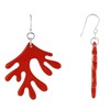 Boucles d'Oreilles Argent Corail en Corne et Résine Orange - vue V1