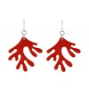 Boucles d'Oreilles Argent Corail en Corne et Résine Orange - vue V3