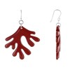 Boucles d'Oreilles Argent Corail en Corne et Résine Rouge - vue V1