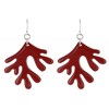 Boucles d'Oreilles Argent Corail en Corne et Résine Rouge - vue V3