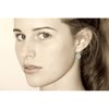 Boucles d'Oreilles Argent 925 Cercle de Nacre Ivoire et Arabesque - vue V4