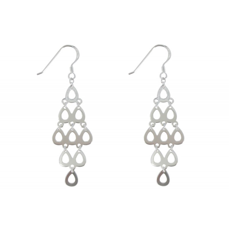 Boucles d'Oreilles Argent Cascade Aquatique - vue 2