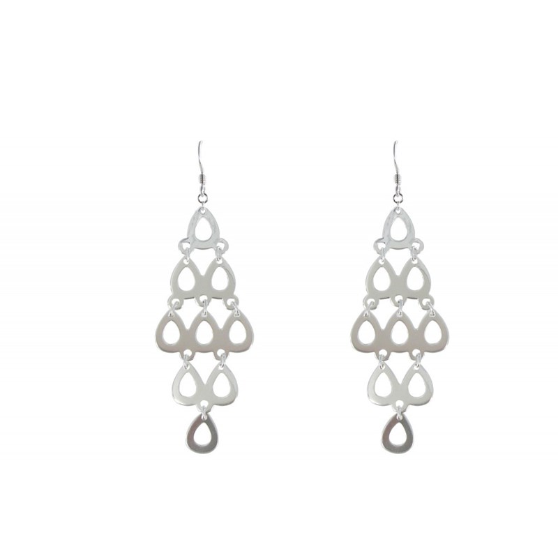 Boucles d'Oreilles Argent Cascade Aquatique - vue 3