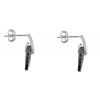 Boucles d'Oreilles Argent Petit Disque Céramique Noire Facettée et Strass - vue V2