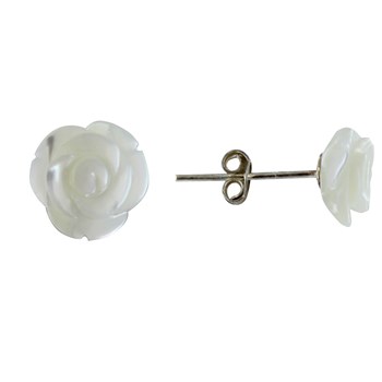 Boucles d'Oreilles Argent 925 Rose de Nacre
