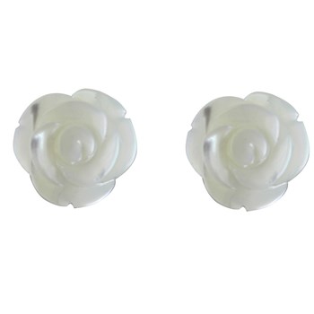 Boucles d'Oreilles Argent 925 Rose de Nacre