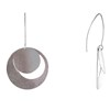 Boucles d'Oreilles Argent 925 Brossé Deux Pastilles - vue V1