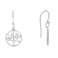 Boucles d'Oreilles Argent 925 Rhodié Arbre de Vie