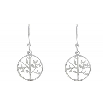 Rhodium 925 Zilveren Oorbellen Levensboom