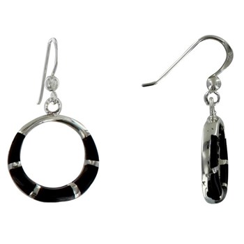 Boucles d'Oreilles Argent 925 Anneau et Résine - Classics