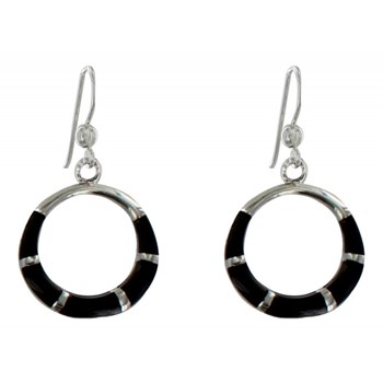 Boucles d'Oreilles Argent 925 Anneau et Résine - Classics