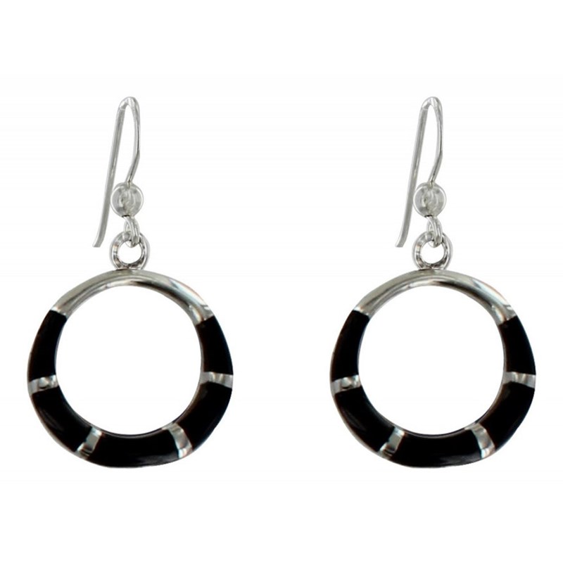 Boucles d'Oreilles Argent Anneau et Résine - Classics - vue 2