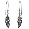 Boucles d'Oreilles Argent 925 Rhodié Petite Plume - vue V2