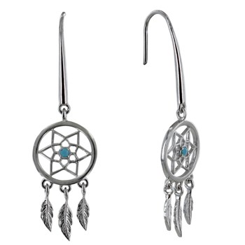 Boucles d'Oreilles Argent 925 Rhodié Attrape Rêve