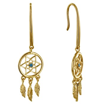 Boucles d'Oreilles Plaqué Or Attrape Rêve