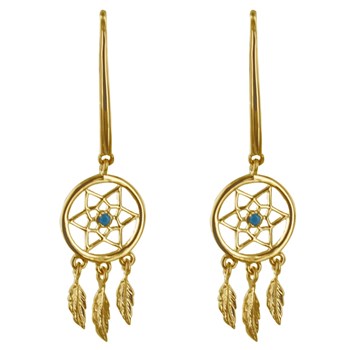 Boucles d'Oreilles Plaqué Or Attrape Rêve