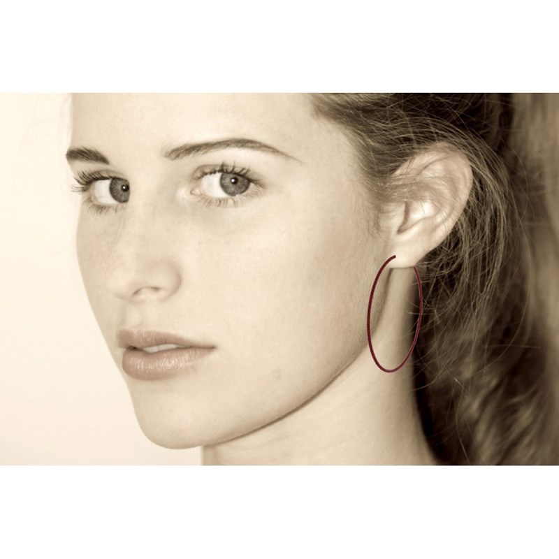 Boucles d'Oreilles Argent Très Grandes Créoles Paillettes - Classics - vue 4