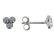 Boucles d'Oreilles Argent 925 Puces Trois Perles