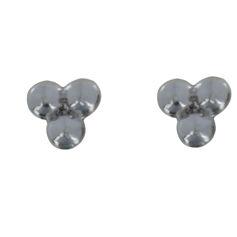 Boucles d'Oreilles Argent Puces Trois Perles - vue 2