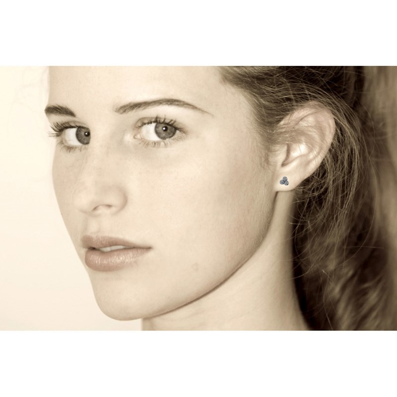 Boucles d'Oreilles Argent Puces Trois Perles - vue 4