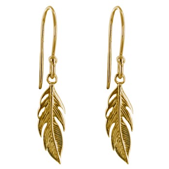 Gold-plated Earrings Small Feather