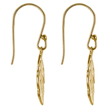 Gold-plated Earrings Small Feather