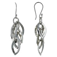Boucles d'Oreilles Argent 925 Grappe de Petits Ovals
