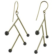 Boucles d'Oreilles Branches en Laiton et Perle de Verre - Classics